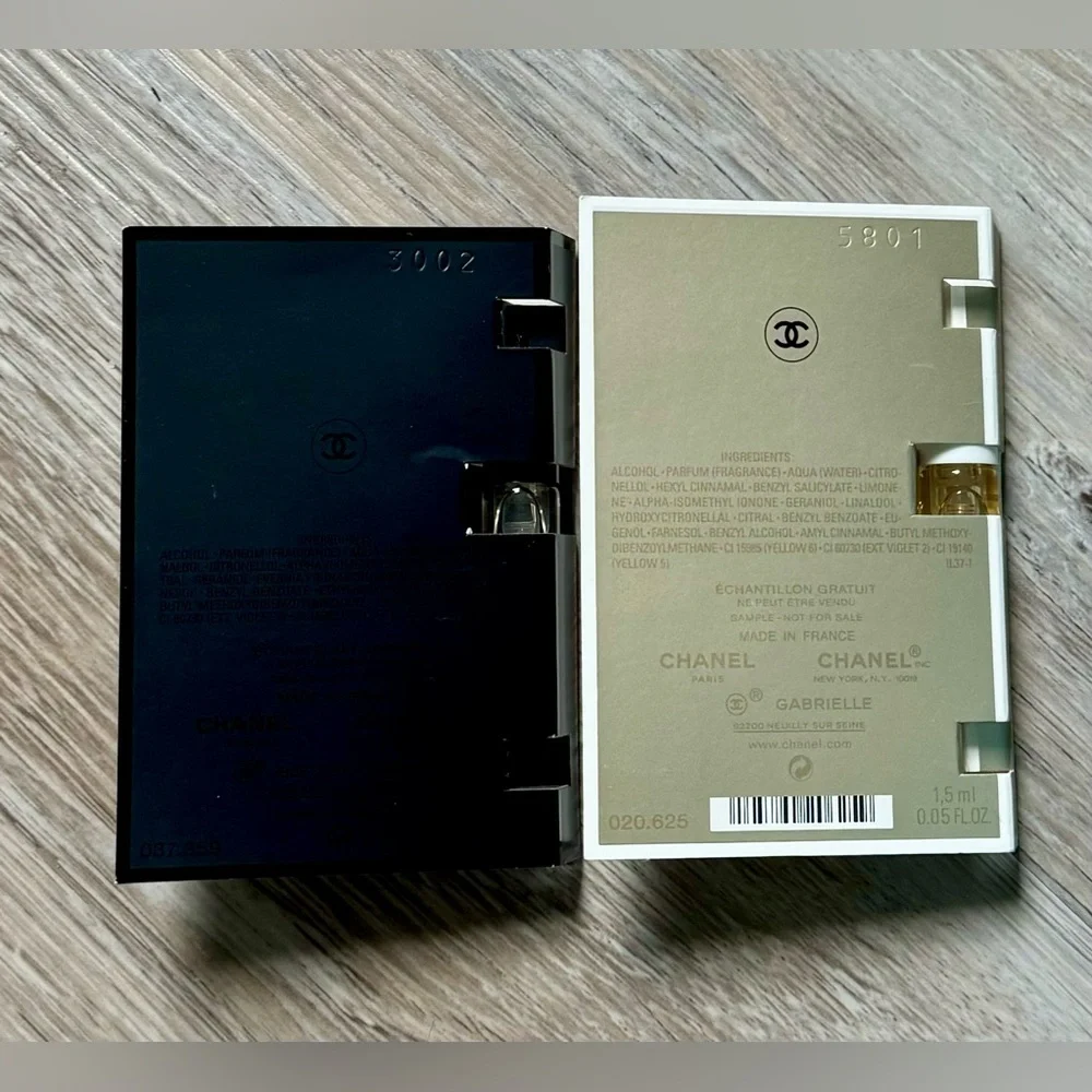 Bleu De Chanel Paris Men Eau De Parfum 0.05 oz. 1.5 ml. Chanel Gabrielle Essence